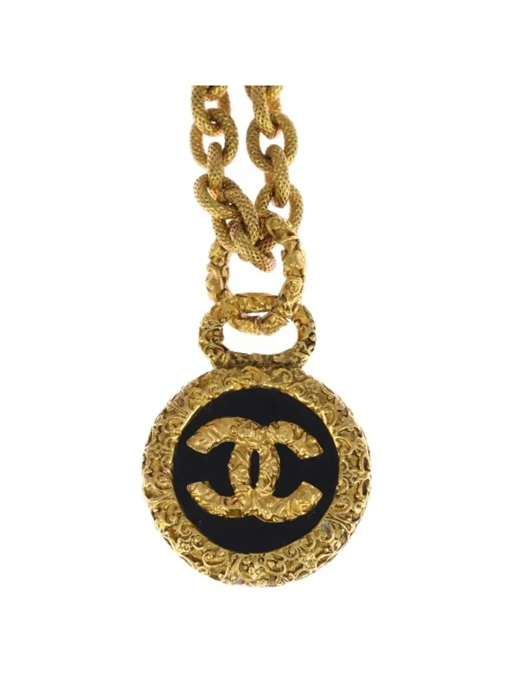 Chanel CC Logo Lava Long Pendant Chain Gold
